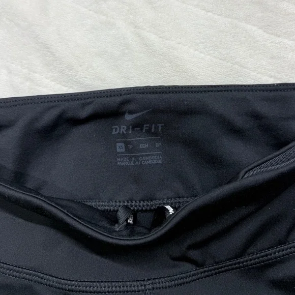 Nike Dri Fit Black Athletic Running Leggings Women XS Back Zip Pocket - Picture 3 of 9